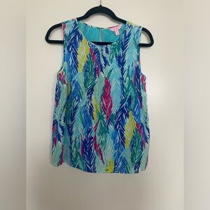 Lilly Pulitzer Blue Multicolor Sleeveless Tank Top - Size S